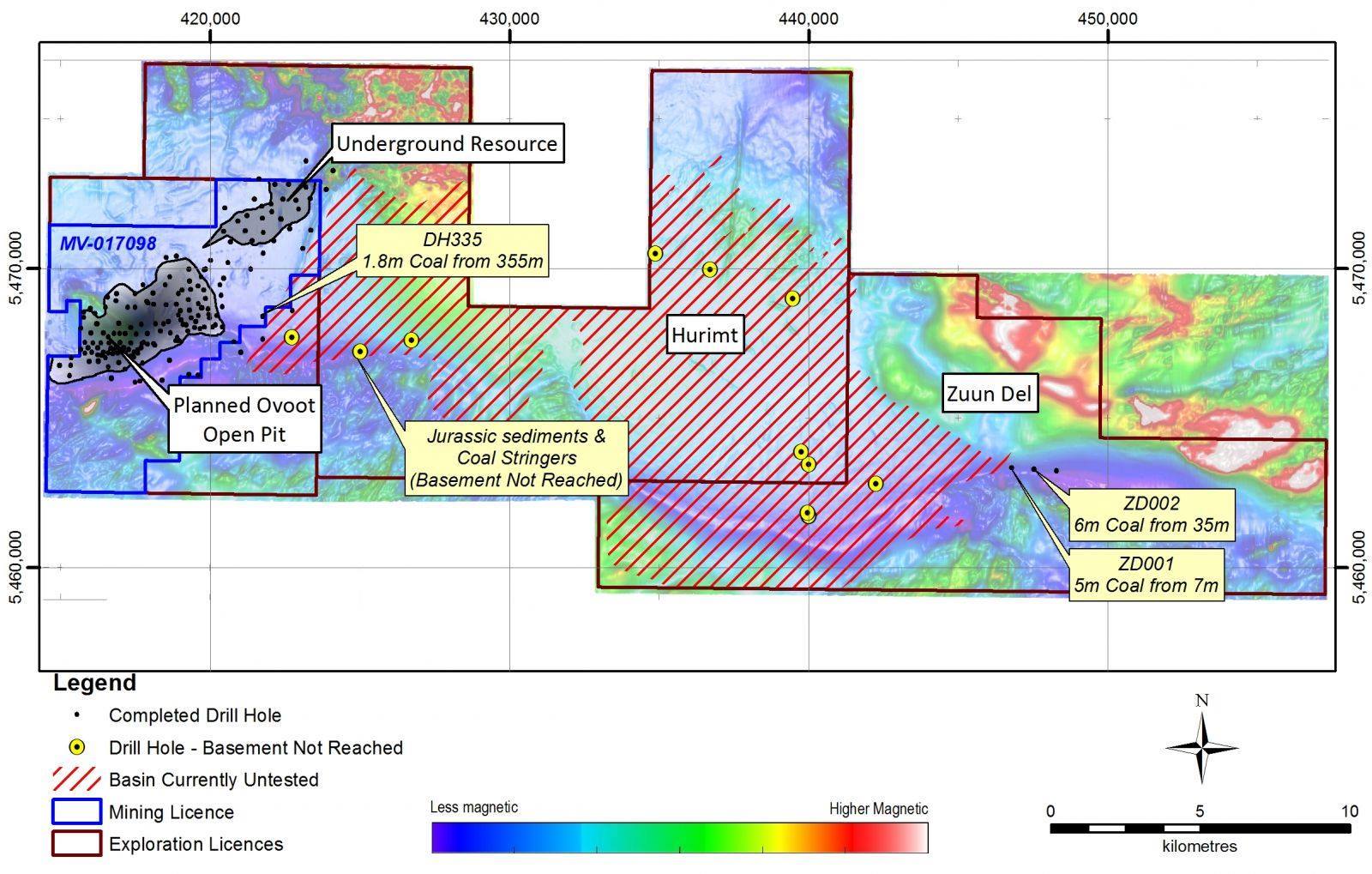 Овоотын сав газрын тойм зураг ба Ашиглалтын тусгай зөвшөөрлийн талбайн соронзон